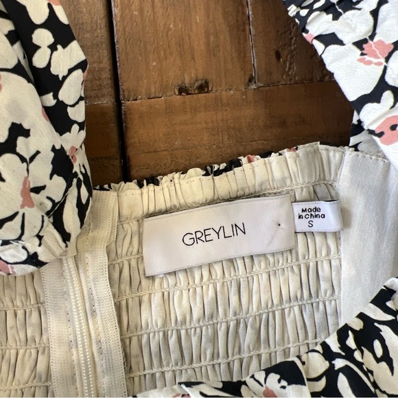 Anthropologie Greylin Floral Square Neck Puff Sleeve Empire Waist Dress Small - Picture 7 of 11